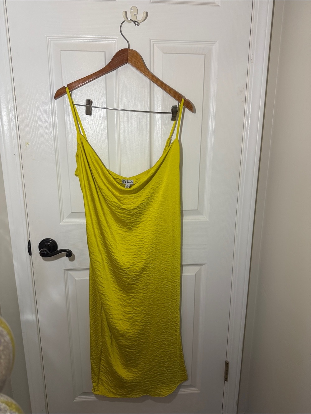 J for Justify Lemon Yellow Cowl Slip Dress